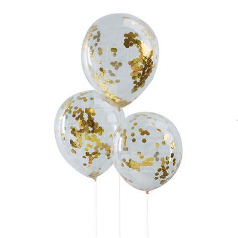 Dekofieber Online Shop Ballons Konfetti gefüllt klar gold