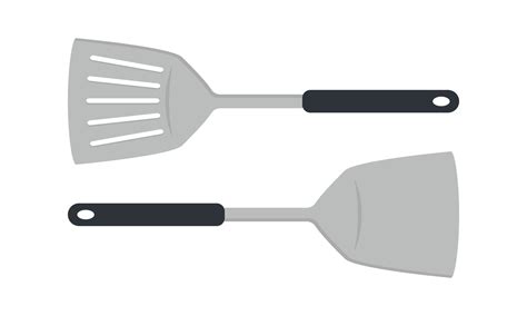 Set Of Kitchen Spatula Clipart Vector Illustration Solid And Slotted