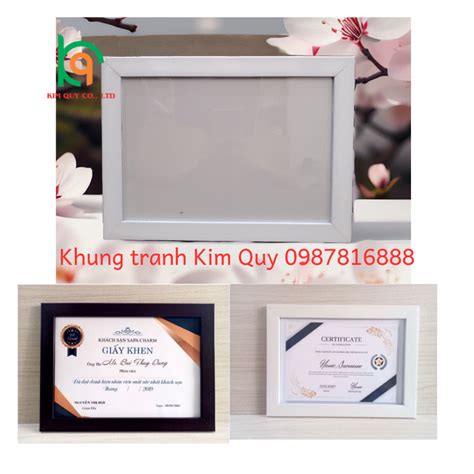 Khung ảnh bằng khen giấy khen A4 21x30cm bản khung trơn mặt mica BẢO