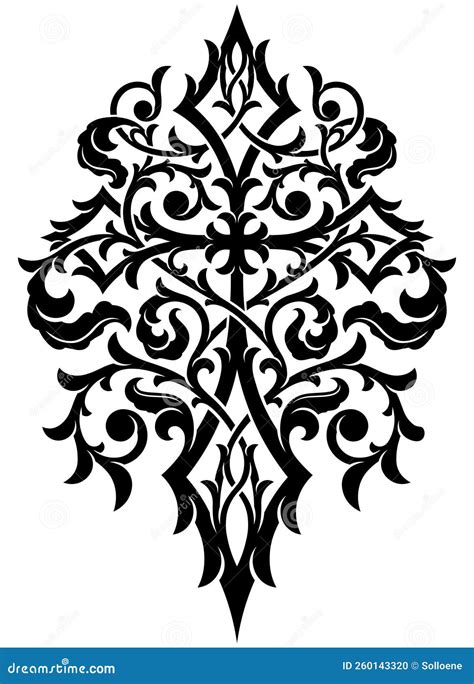 Victorian Gothic Cross with Ornamental Elements Stock Vector ...