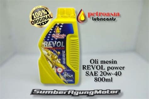 OLIE OLI MESIN 4T REVOL POWER SAE 20W 40 800ML MERK PETROASIA