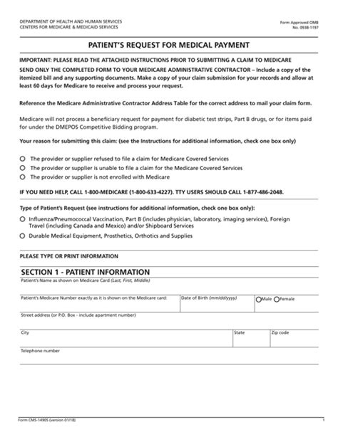 Medicare Cms Form Printable