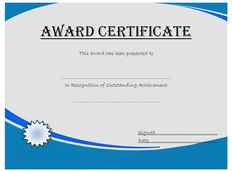 Outstanding Achievement Certificate 10 Template Ideas