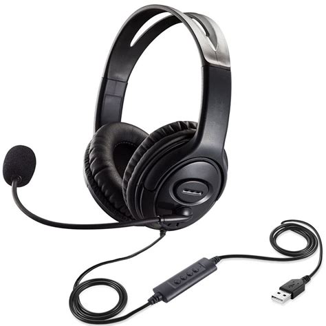 USB Gaming Headset Adjustable Wired Computer Headphones With Microphone ...