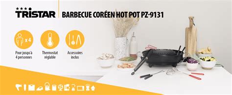 Tristar Barbecue coréen Hot Pot Nombreux Accessoires Inclus L Personnes W