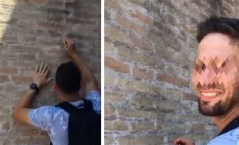 Tourist Who Carved His And Partner S Name Into Colosseum Sparks Outrage