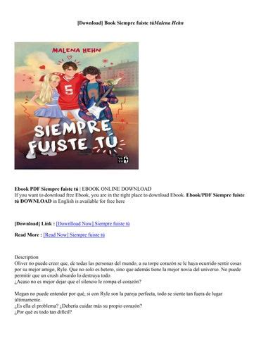 PDF Download Siempre fuiste tú By Malena Hehn by piperparks88 Issuu