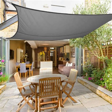 3m x 2m Sun Shade Sail Garden Canopy Awning Screen 98% UV Block ...