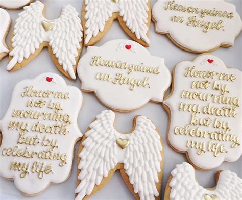 Memorial Cookies With Angel Wings Decoration