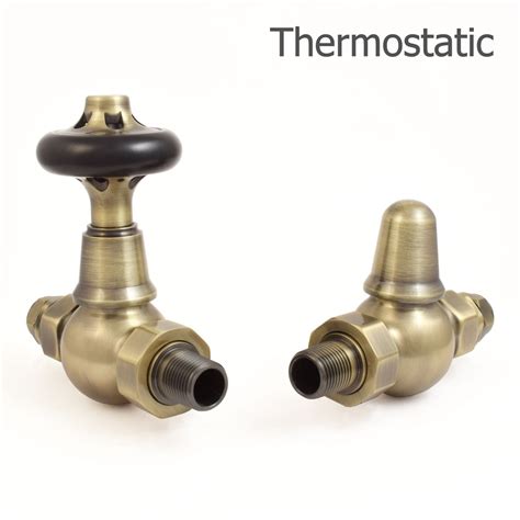 Alfriston Traditional Trv Straight Antique Brass Thermostatic Radiator Valves Uk