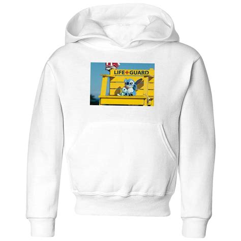 Disney Lilo And Stitch Life Guard Kids' Hoodie - White Clothing - Zavvi UK