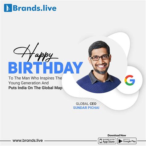 Sundar Pichai | Happy Birthday Sundar Pichai | Education poster design ...