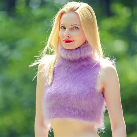 Fuzzy Purple Cropped Mohair Sweater Top Supertanya Made To Order