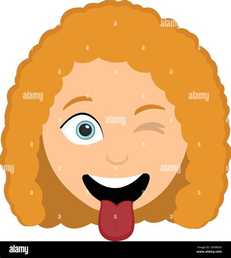 Vector Emoticon Illustration Of A Womans Head With A Funny Expression