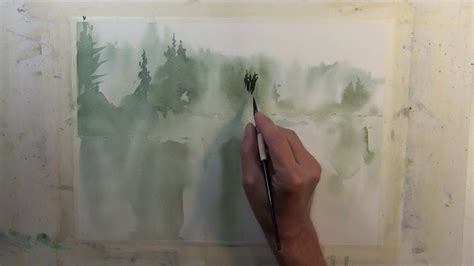 Transparent Watercolor Narrated Step By Step Tutorial Misty Lake