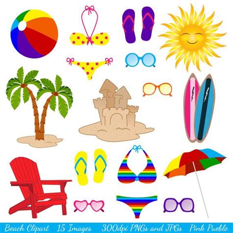 Beach Clipart Clip Art Summer Vacation Travel Clipart Clip - Etsy ...