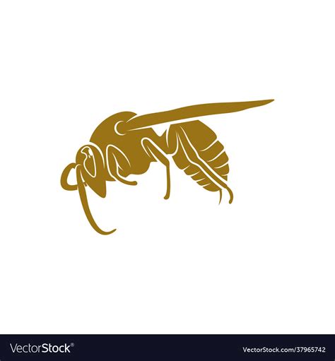 Wasp logo design concept Royalty Free Vector Image