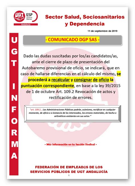 Ope Sas Comunicado Dgp Sas Respecto Diferencias Autobaremo