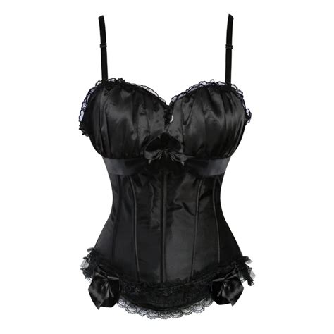 Women Shoulder Straps Corset Lace Trim Halter Neck Bustier Waist