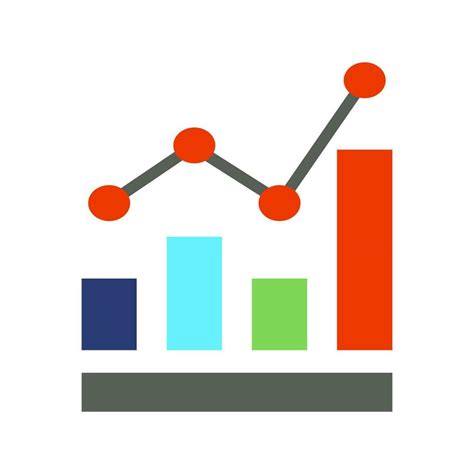 Growing Graph Bar Chart Flat Icon Isolated On The White Background