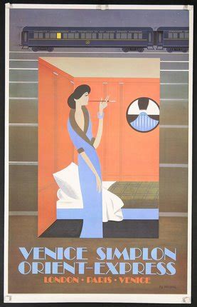 Venice Simplon Orient Express 3 1980s Print Original Vintage