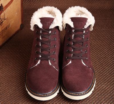 Fur lined Boots for Men Winter Workboots with Thick Sole