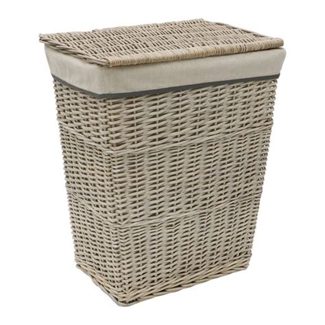 Arianna Rectangular Willow Laundry Basket JVL Homeware Solutions