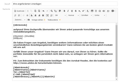 E Mail Versand Mit EstateSmart