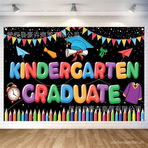 Kindergarten Graduation Backdrop Preschool Graduation Ceremony Backdrop Grads Congratulation