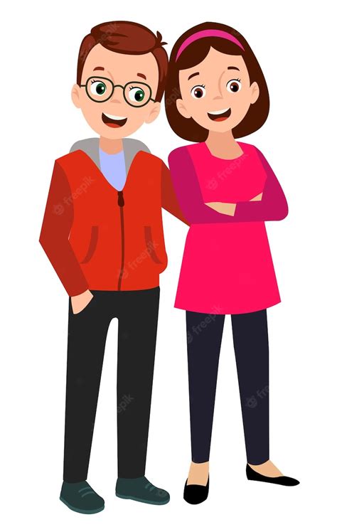 Premium Vector Mom And Dad Happy Couple