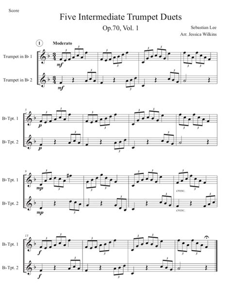 5 Intermediate Trumpet Duets Op70 Vol1 Digital Download Jdw Sheet