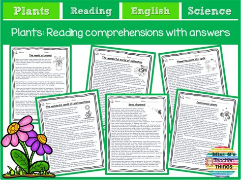 Y3 Y6 Plants Reading Comprehension Science Revision Teaching Resources