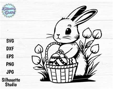 Easter Bunny Svg Easter Bunny Svg File Easter Eggs Basket Svg Easter