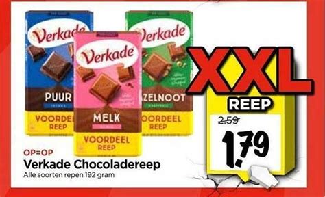 Verkade Chocoladereep Aanbieding Bij Vomar Voordeelmarkt