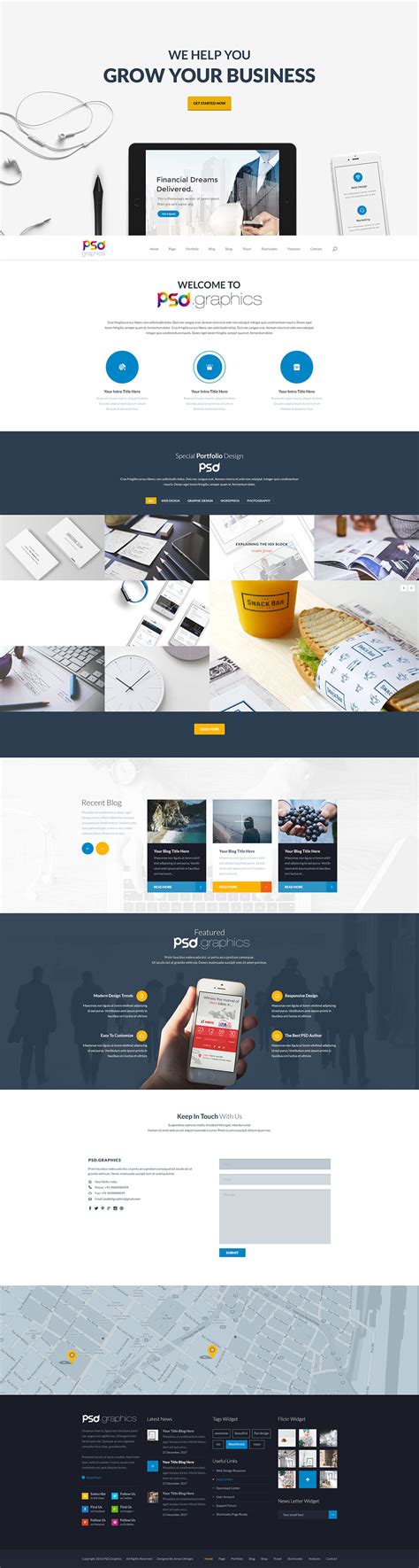 Professional Business Website Template Free PSD | PSD Graphics