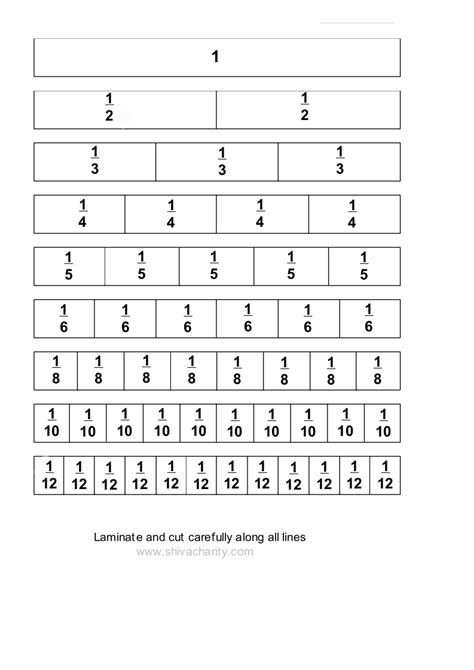 Equivalent Fraction Strips Printable Printable Templates