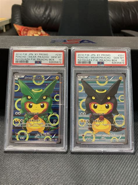 Pokemon Japanese Xy Promo Full Art Rayquaza Poncho Pikachu Psa