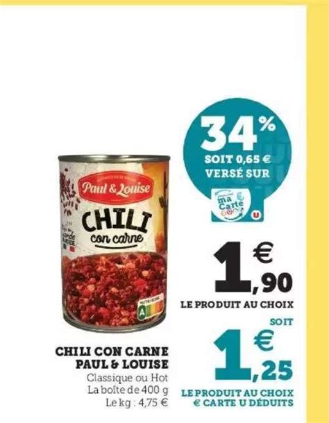 Promo Chili Con Carne Paul Louise Chez Hyper U Icatalogue Fr