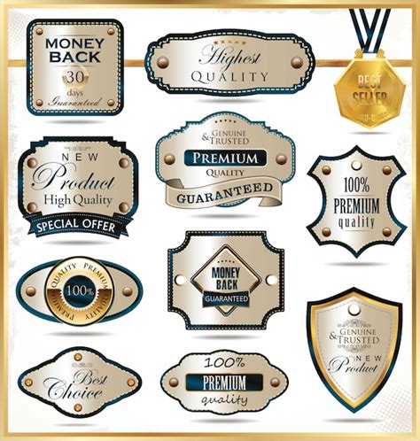 Premium Vector Luxury Gold Labels