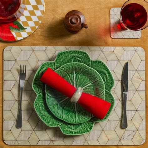 Set Of Six Extra Large Placemats In A Scandinavian Design Neutral