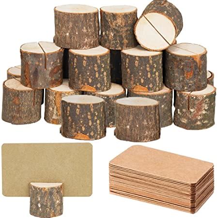 Amazon Lepohome Wood Place Card Holders Pcs Rustic Wooden Table