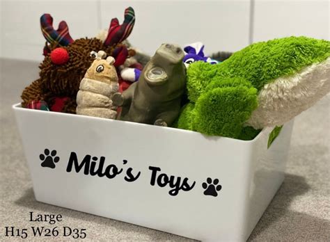 Personalised Dogcat Toy Box Pet Storage Caddy Basket Etsy Uk