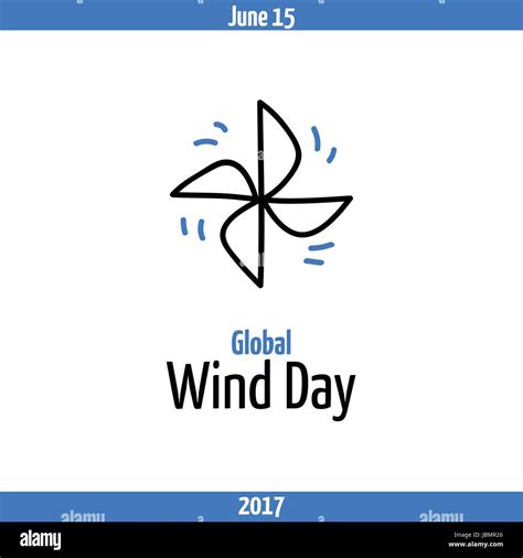 Global Wind Day Juni Banner Mit Windrad Symbol Der