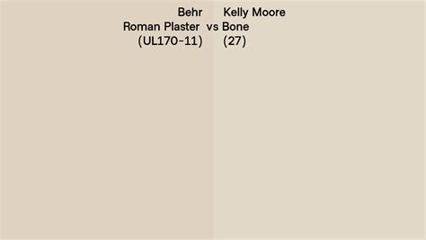 Behr Roman Plaster Ul170 11 Vs Kelly Moore Bone 27 Side By Side