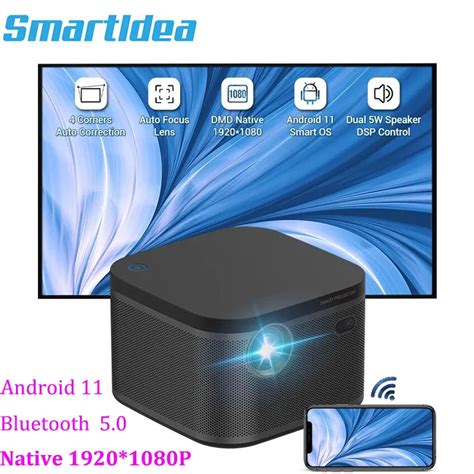 Smartldea UHD 4K 1080P 프로젝터 1000 Ansi 안드로이드 11 RAM 2G ROM 32G 블루투스 5