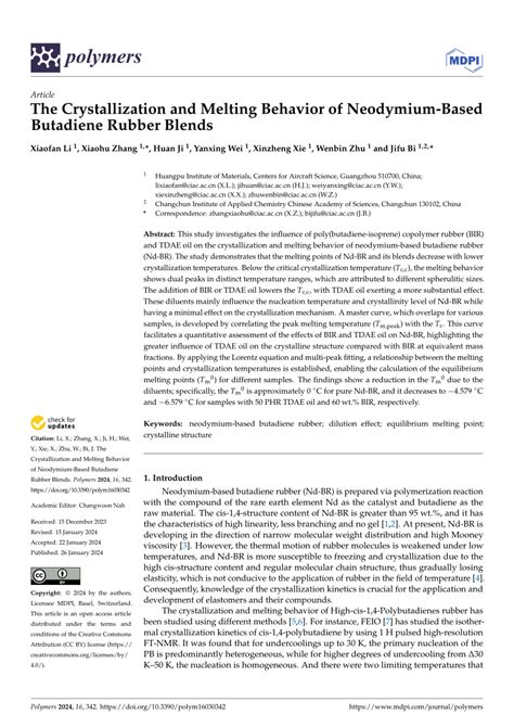 Pdf The Crystallization And Melting Behavior Of Neodymium Based