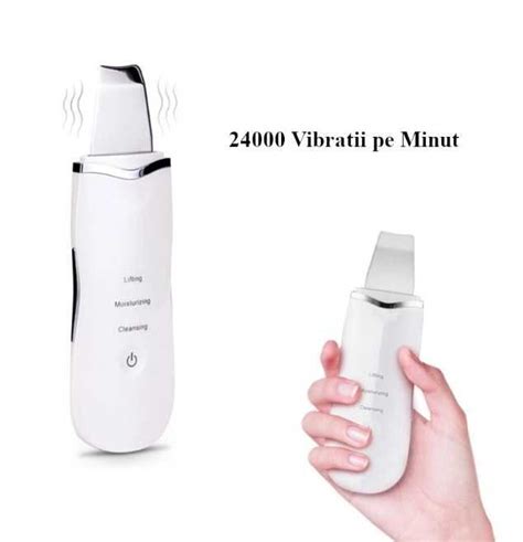 Aparat Ultrasonic De Curatare Faciala Cu Ultrasunete Portabil Alb