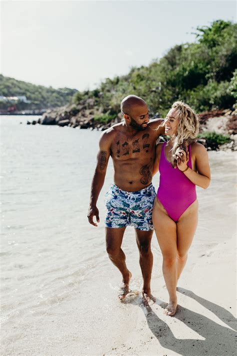 Fun Tropical Couples Shoot on the Beach at Scrub Island Resort in