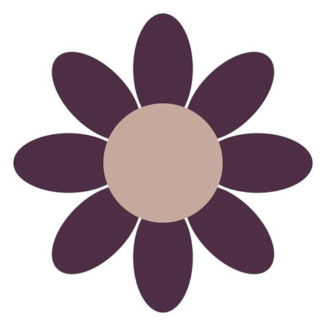 Flor En Estilo Retro Maravilloso Icono De Vector Simple