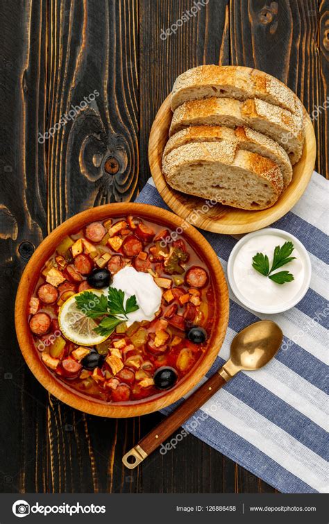 Solyanka Russian Traditional Meat Soup Stock Photo By Repinanatoly